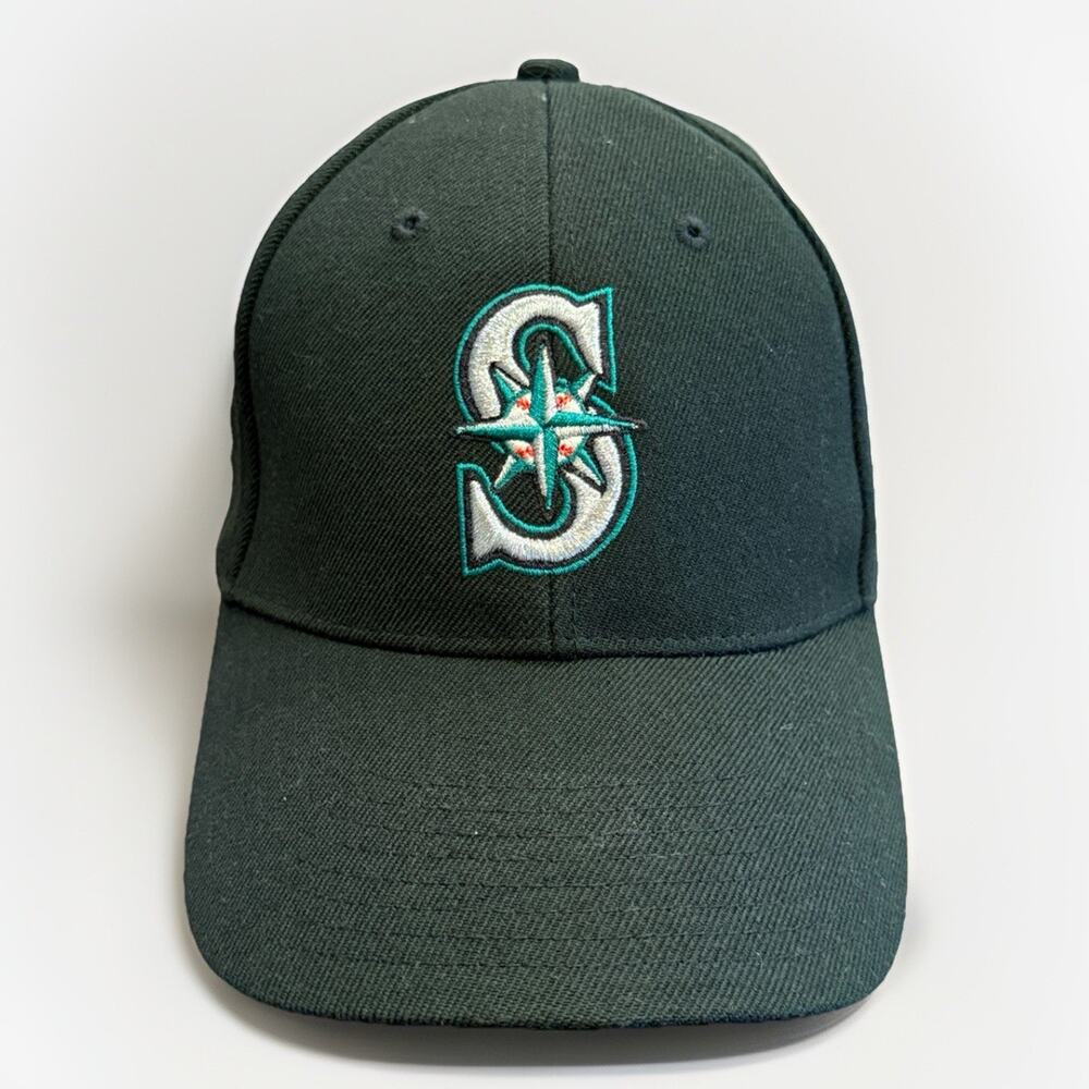 Vtg Y2K Nike Mens Navy MLB Seattle Mariners Wool Blend Adjustable Strapback Hat